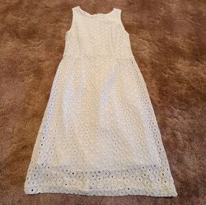 Garnet Hill White Eyelet Dress - Size 8